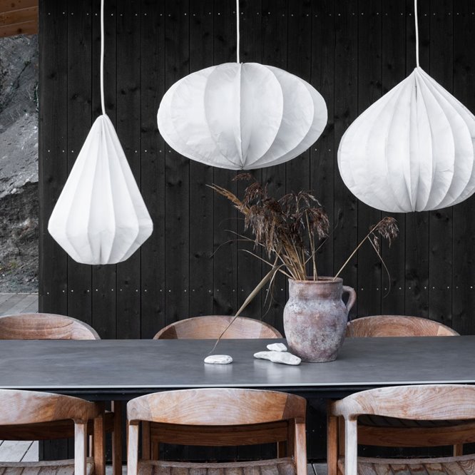 Lampa zewnętrzna wisząca tyvek biała Onion 48cm